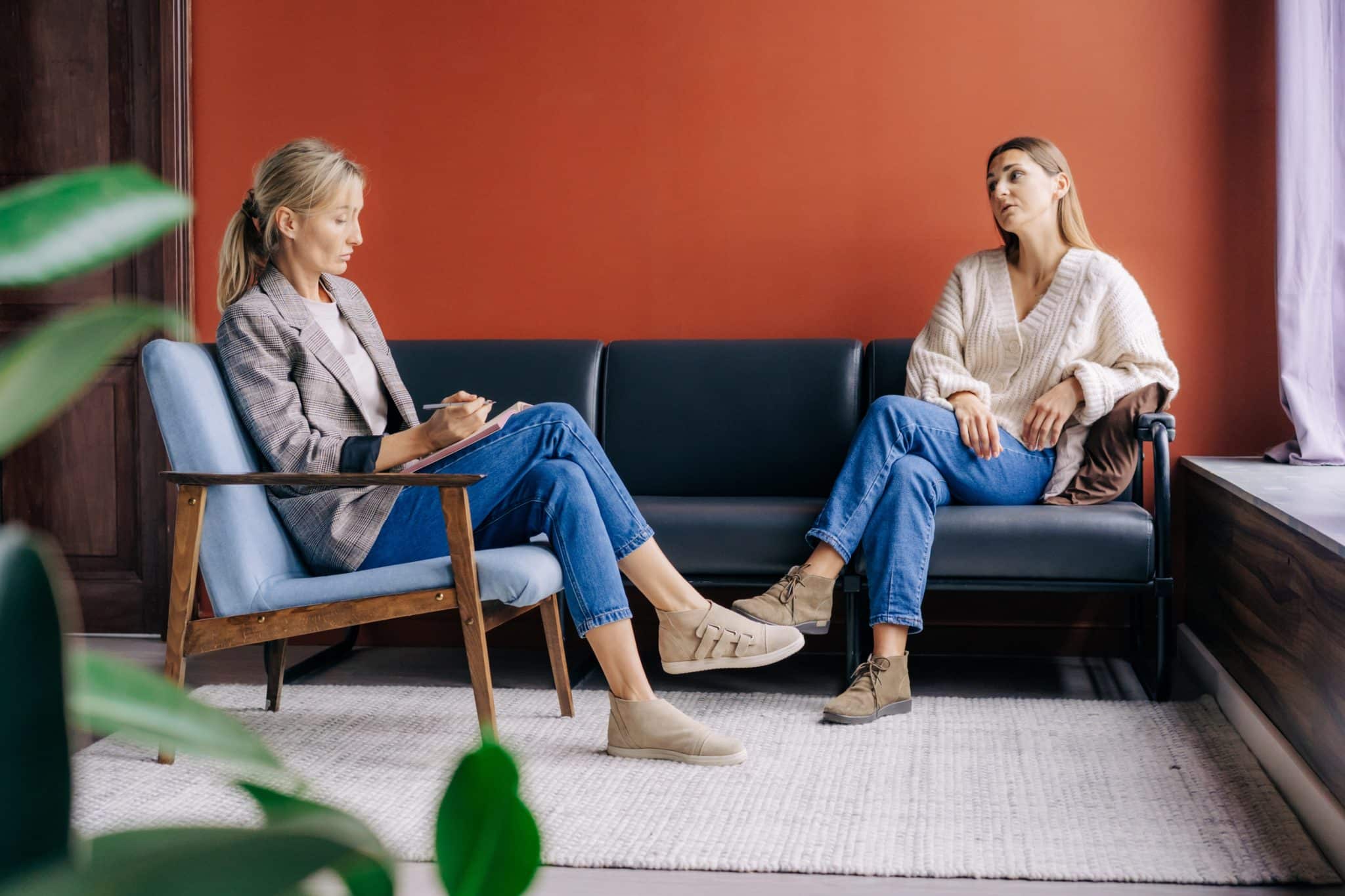 A female psychotherapist during a visit